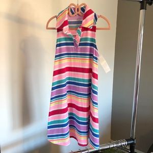 NWT Girls Rainbow Stripe Collared Tank Top Dress